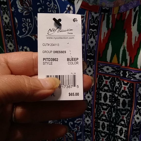 NY Collection pleated skirt dress - Picture 2 of 8